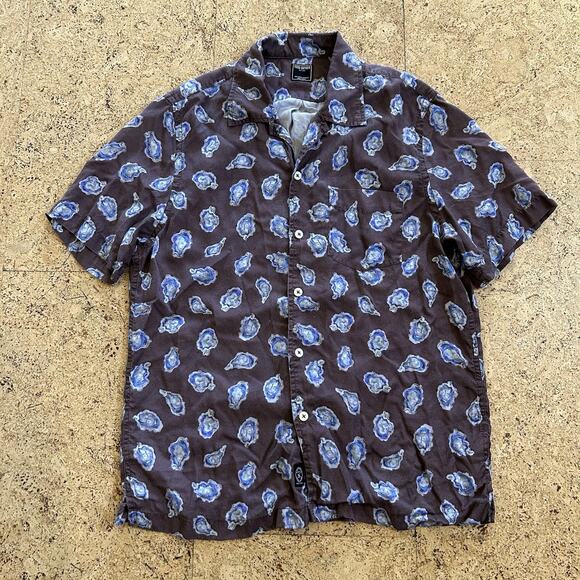 Todd Snyder Floral Camp Collar Tencel Short Sleeve Button Up Shirt Medium - Picture 1 of 6
